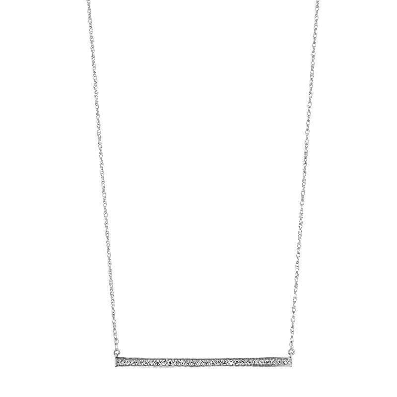 Sterling Silver 1/4 Carat T.W. Diamond Bar Necklace, Womens Product Image