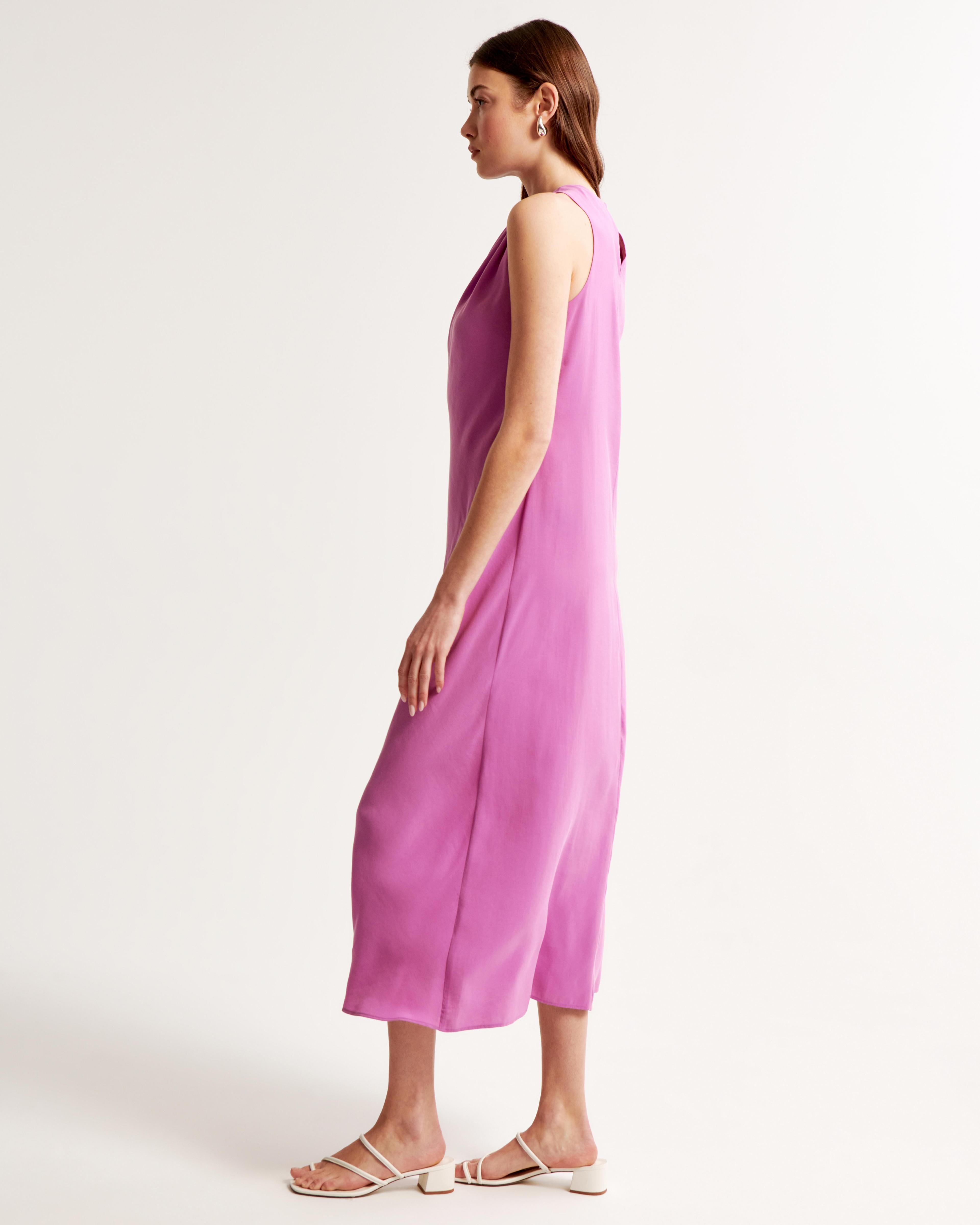 High-Neck Column Midi Dress Product Image