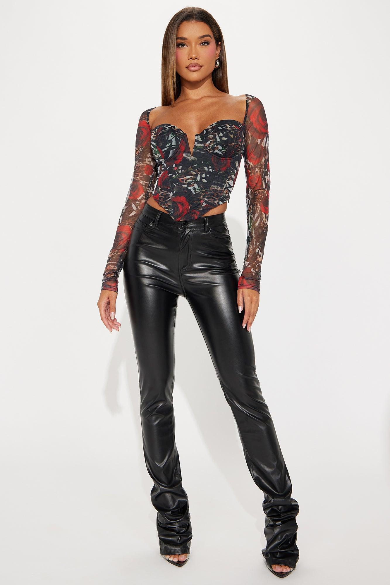 Scarlet Leopard Mesh Corset Top - Brown/combo Product Image