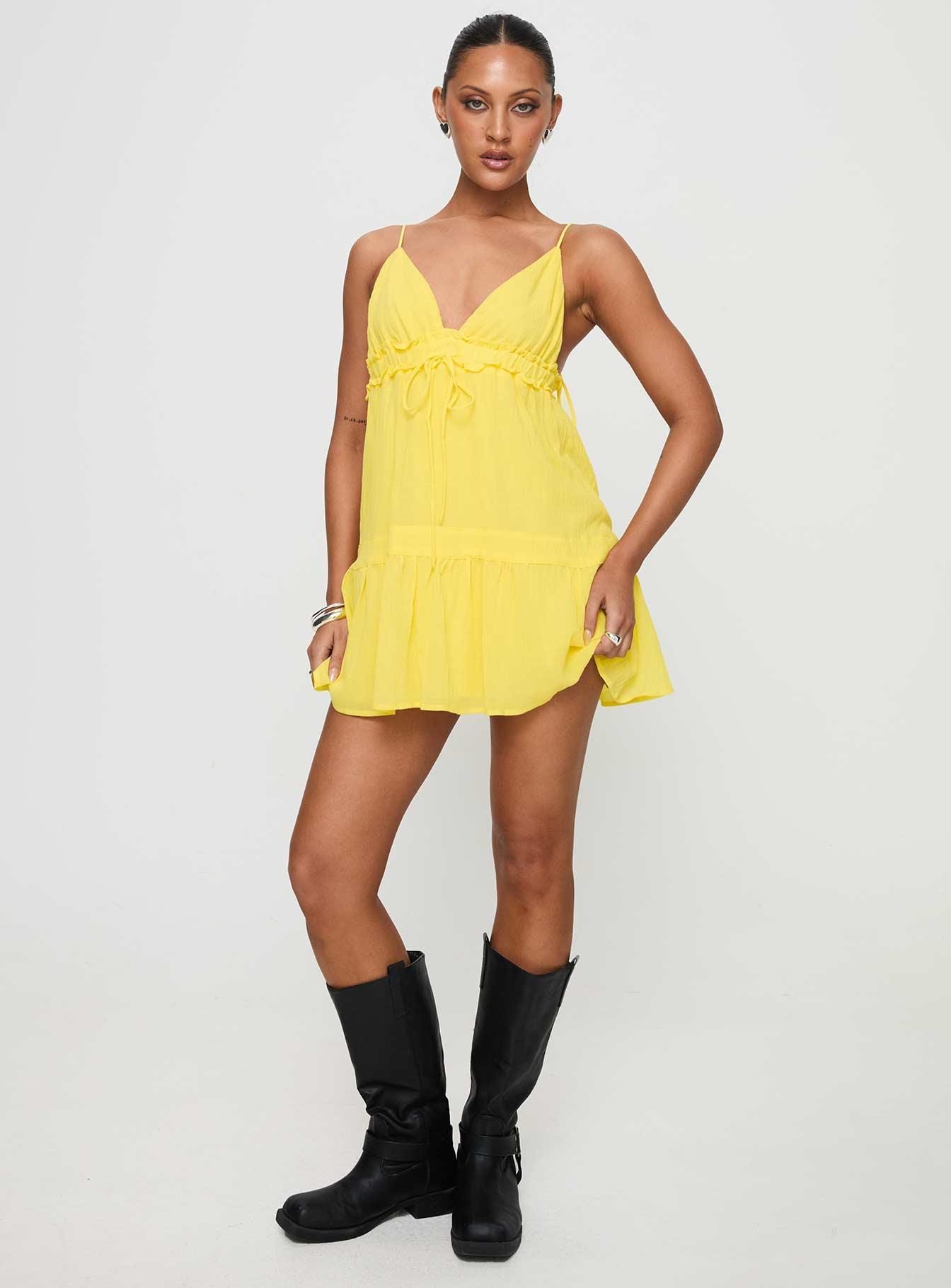 Dionne Mini Dress Lemon Product Image