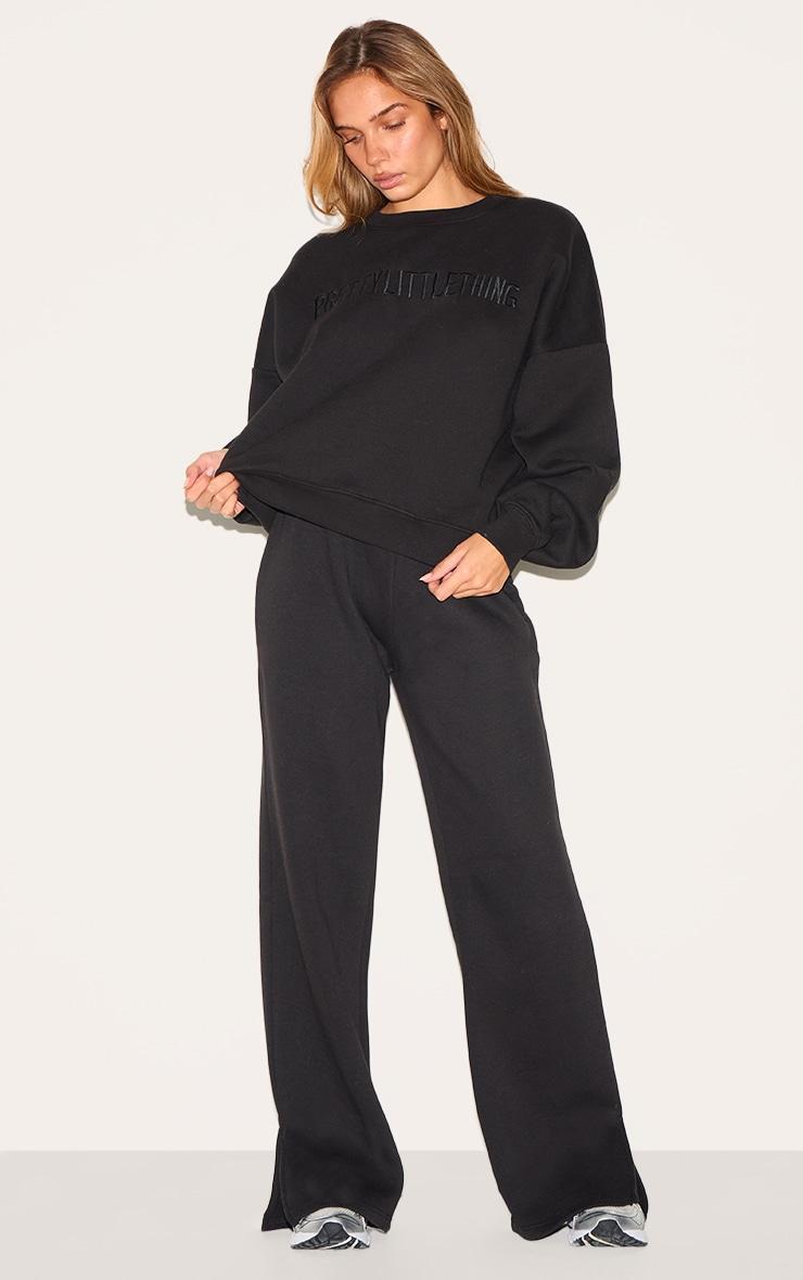 Black Flared Split Hem Sweatpants Product Image