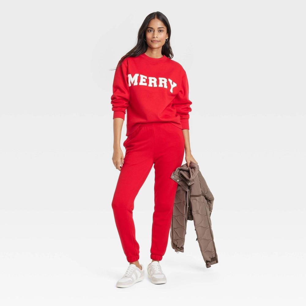 Women's Leisure Studio Graphic Sweatshirt - Universal Thread™ Red M Product Image