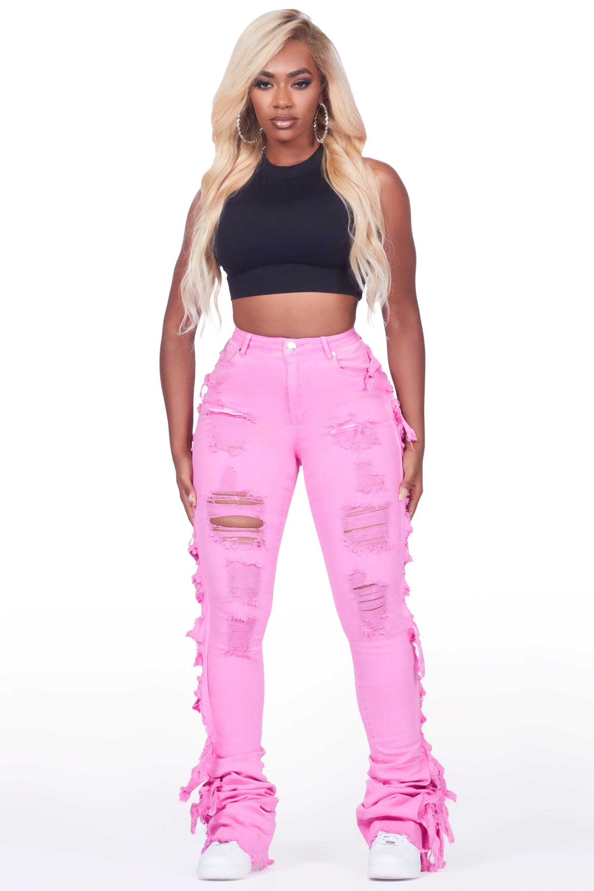 Cataleya Pink Super Stacked Jean Female Product Image