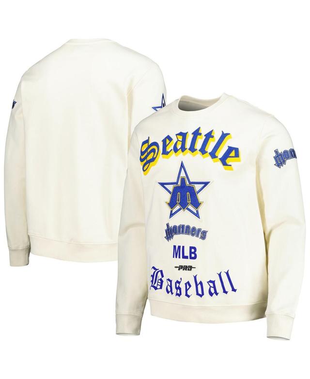 Mens Pro Standard Cream Seattle Mariners Retro Old English Pullover Sweatshirt Product Image