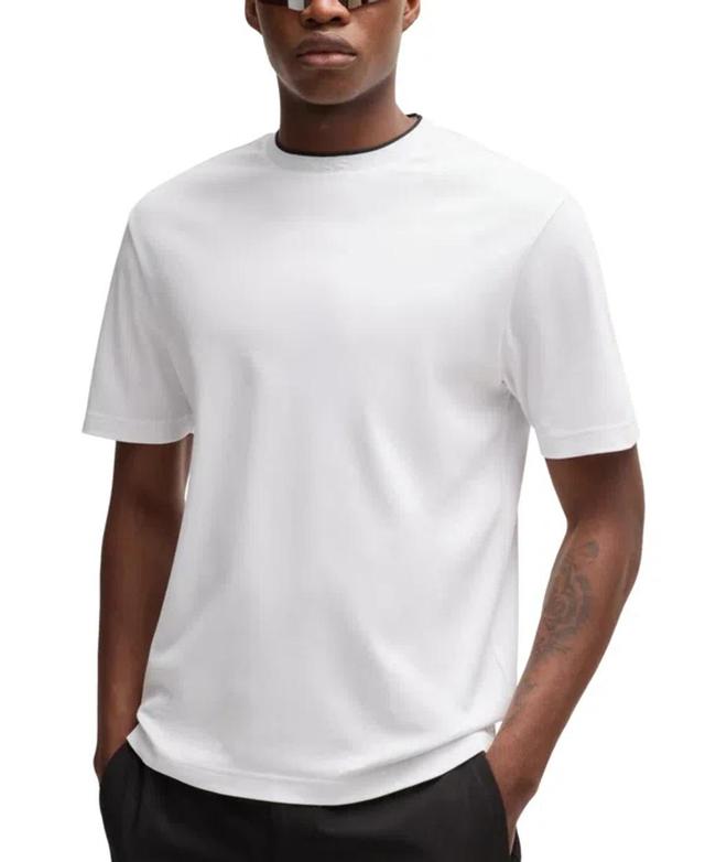 Boss By  Men's Logo Collar Relaxed-fit T-shirt In White Product Image