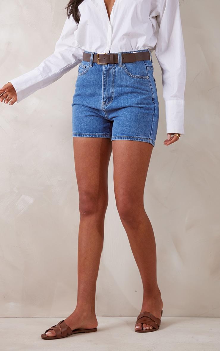 Tall Dark Blue Wash Denim Shorts Product Image