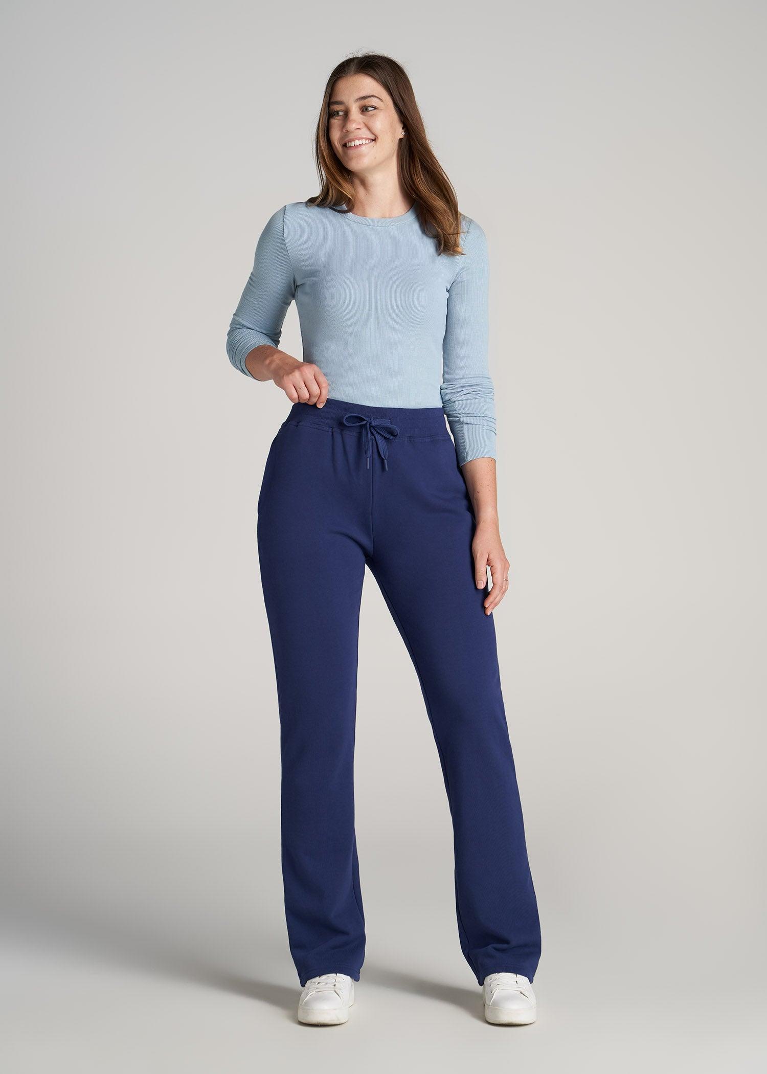 Wearever Fleece Open-Bottom Sweatpants for Tall Women in Midnight Blue Product Image