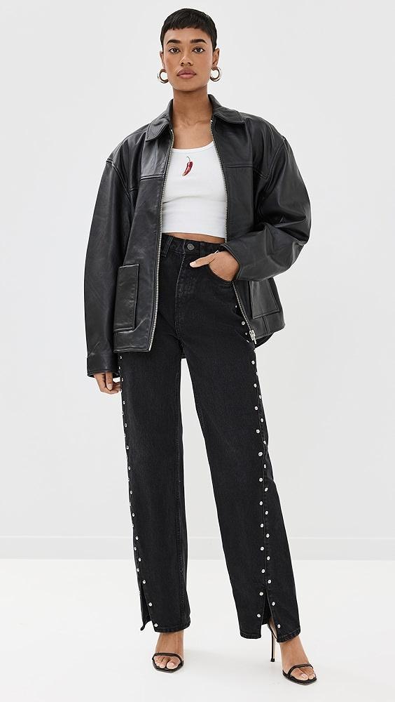 Reformation Veda Bennett Oversized Leather Bomber | Shopbop Product Image