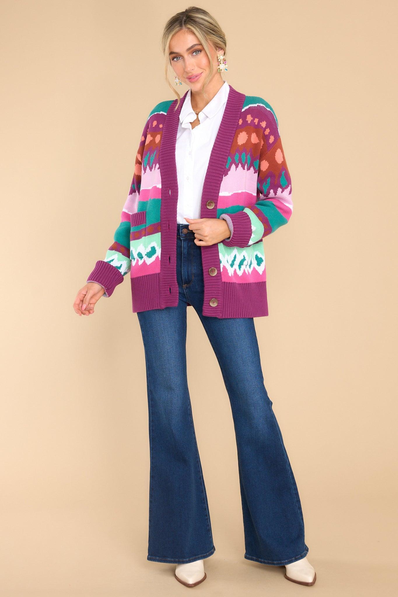 The Marie Multi Print Cardigan Product Image