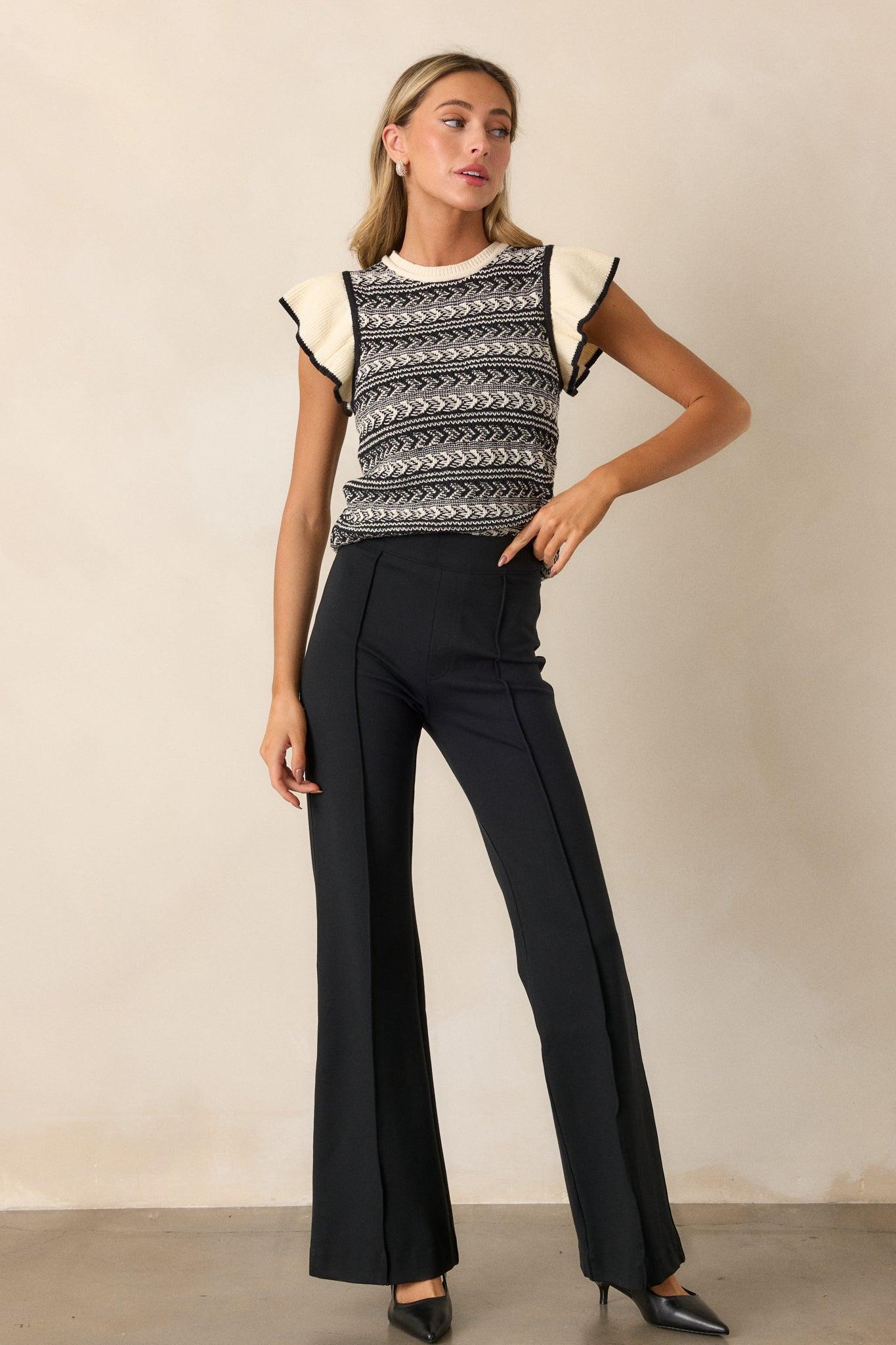 The Perfect Black Hi-Rise Flare Pants Female Product Image