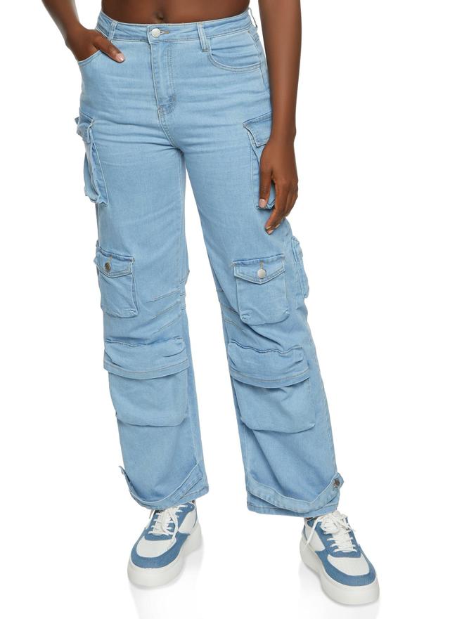 Womens Straight Leg Cargo Jeans Product Image