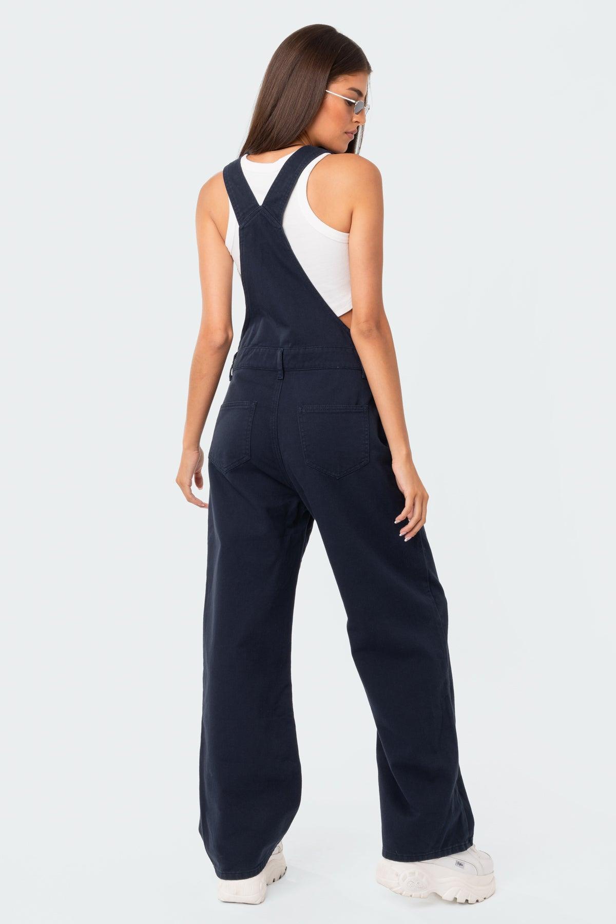 Sk8Ter Wide Leg Denim Overalls Product Image