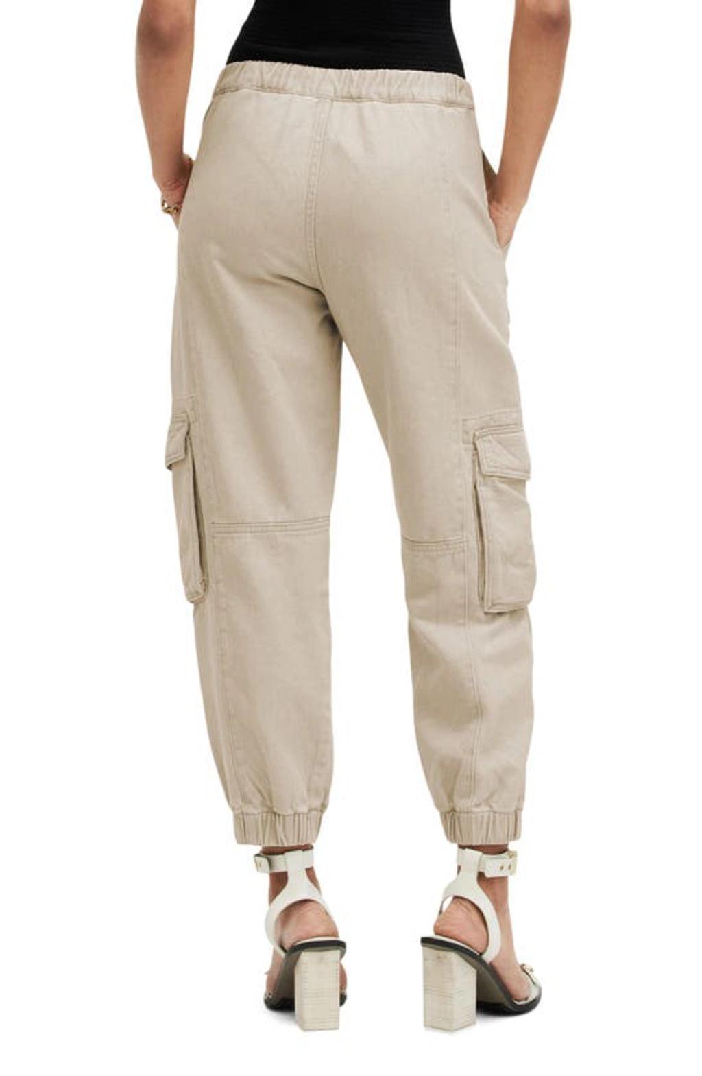 Frieda Denim Cargo Joggers In Natural White Product Image