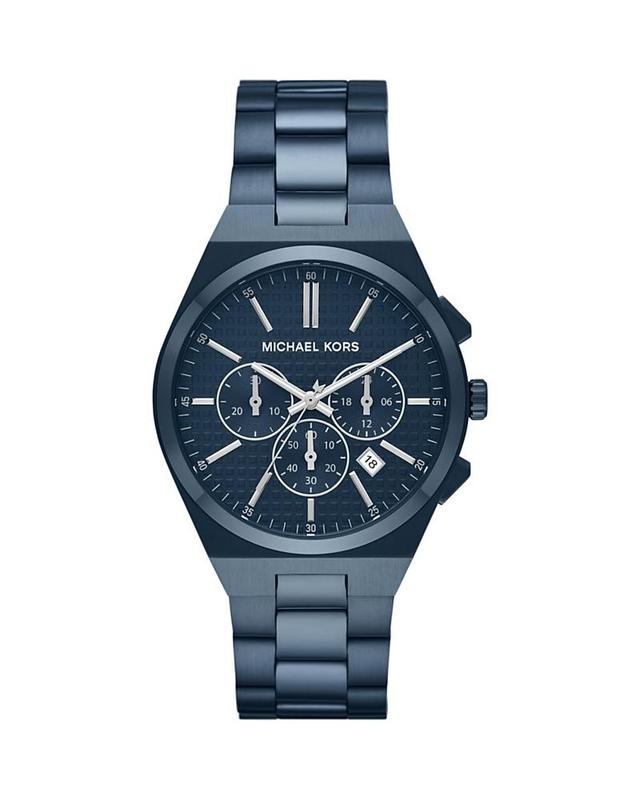 Michael Kors Mens Lennox Chronograph Navy Stainless Steel Watch 40mm - Navy Product Image