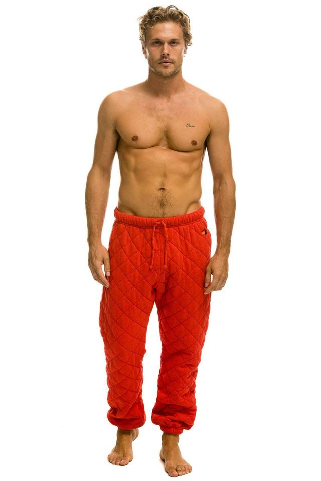 QUILTED SWEATPANTS - RED Male Product Image