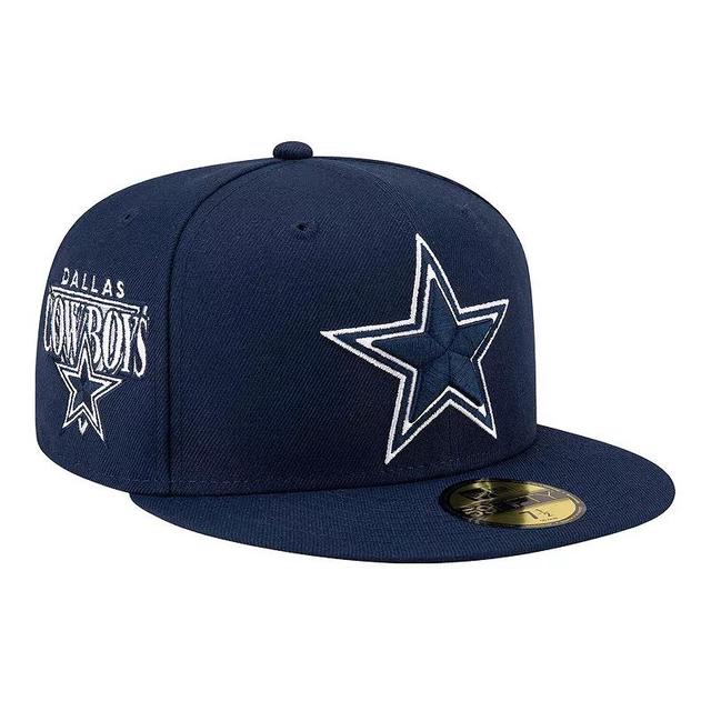 Mens New Era Dallas Cowboys Throwback Patch 59FIFTY Fitted Hat Blue Product Image