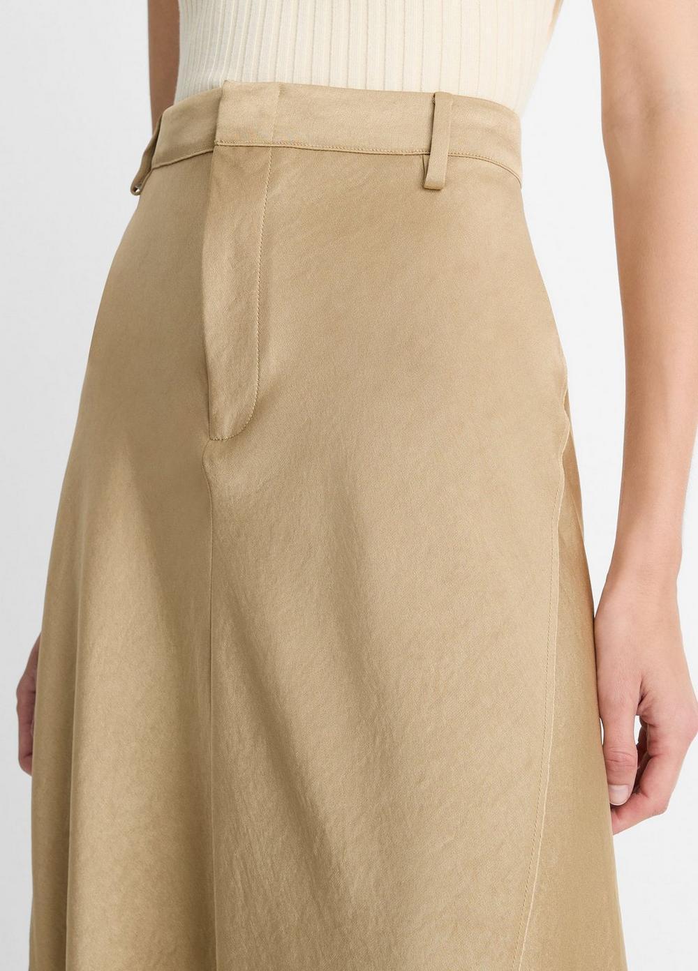 Satin A-Line Trouser Skirt Product Image