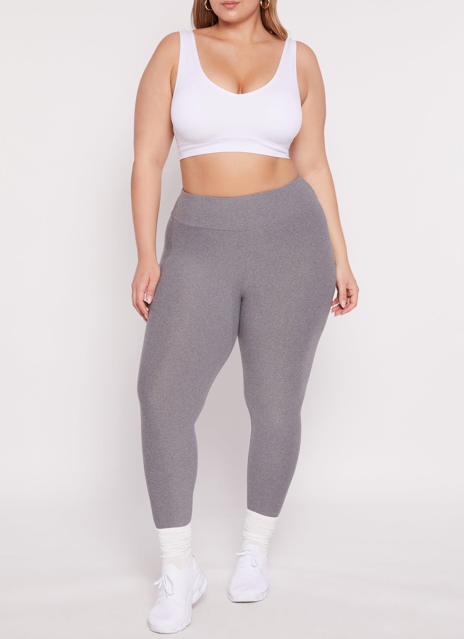 Womens Plus Size High Waisted Basic Leggings Product Image