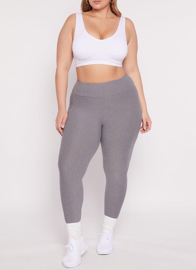 Womens Plus Size High Waisted Basic Leggings Product Image