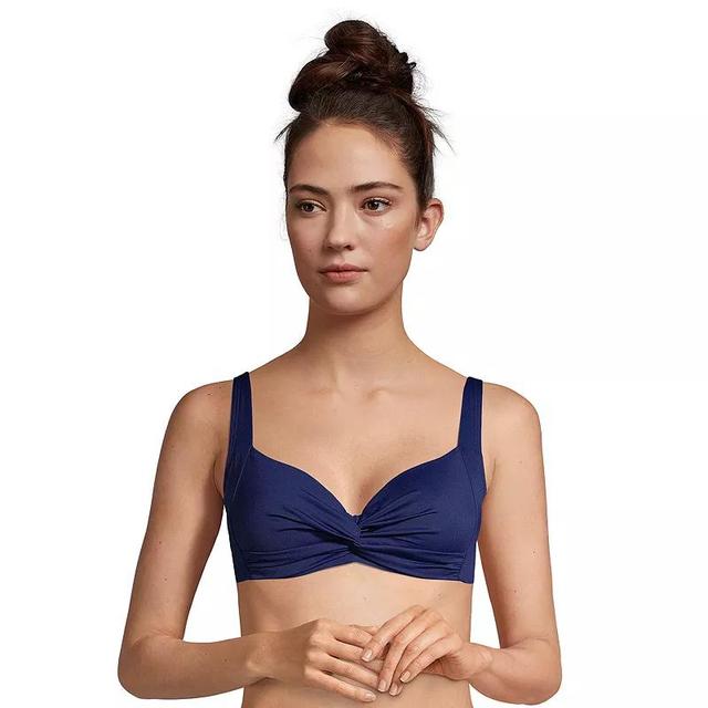 Womens Lands End Twist-Front Underwire DD-Cup Bikini Top Product Image