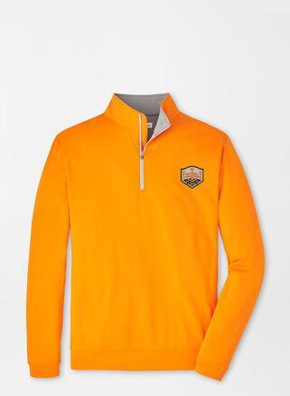 Peter Millar Mens Tennessee Perth Performance Quarter-Zip | Color: Orange | Size: M Product Image