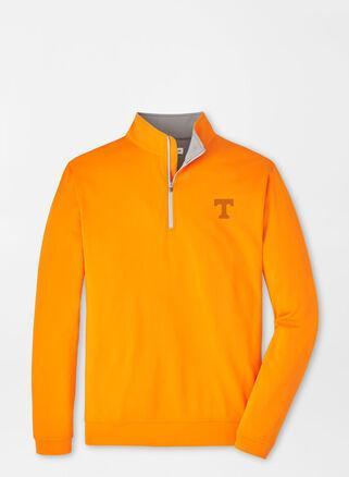 Peter Millar Mens Tennessee Perth Performance Quarter-Zip | Color: Orange | Size: M Product Image