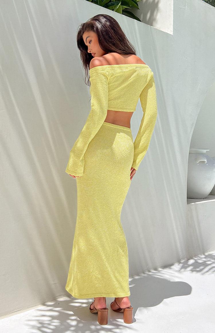 Romie Yellow Knit Maxi Skirt product image