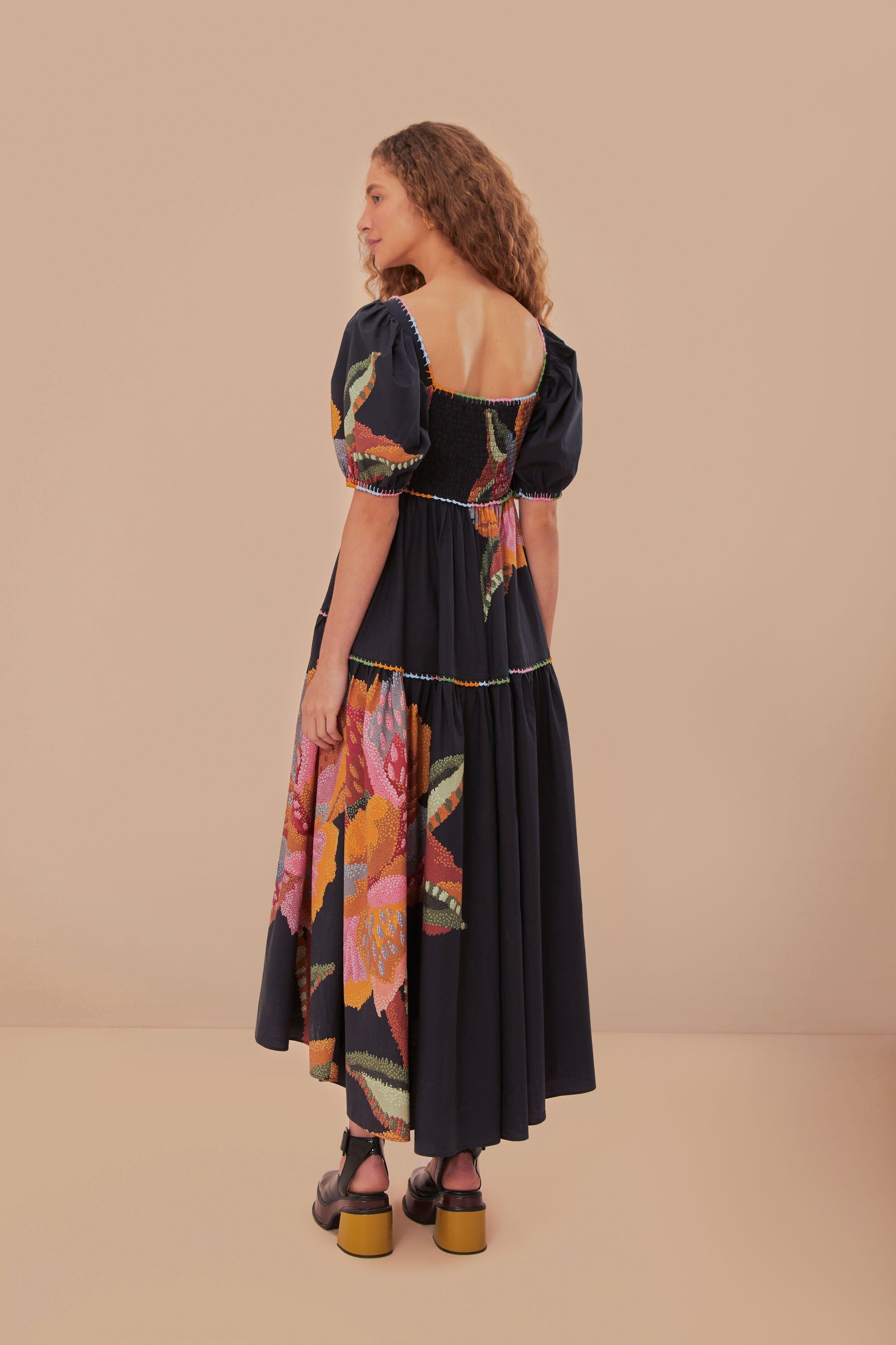 Black Lucy Floral Maxi Dress, BLACK LUCY FLORAL / L Product Image