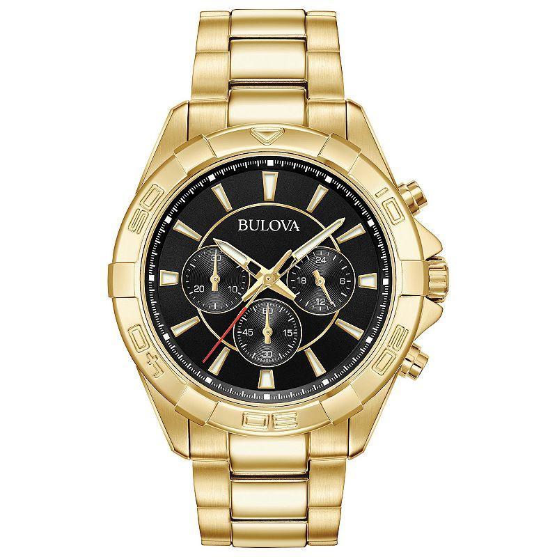 Bulova Mens Classic Gold Tone Stainless Steel Chronograph Watch- 97A139 Product Image