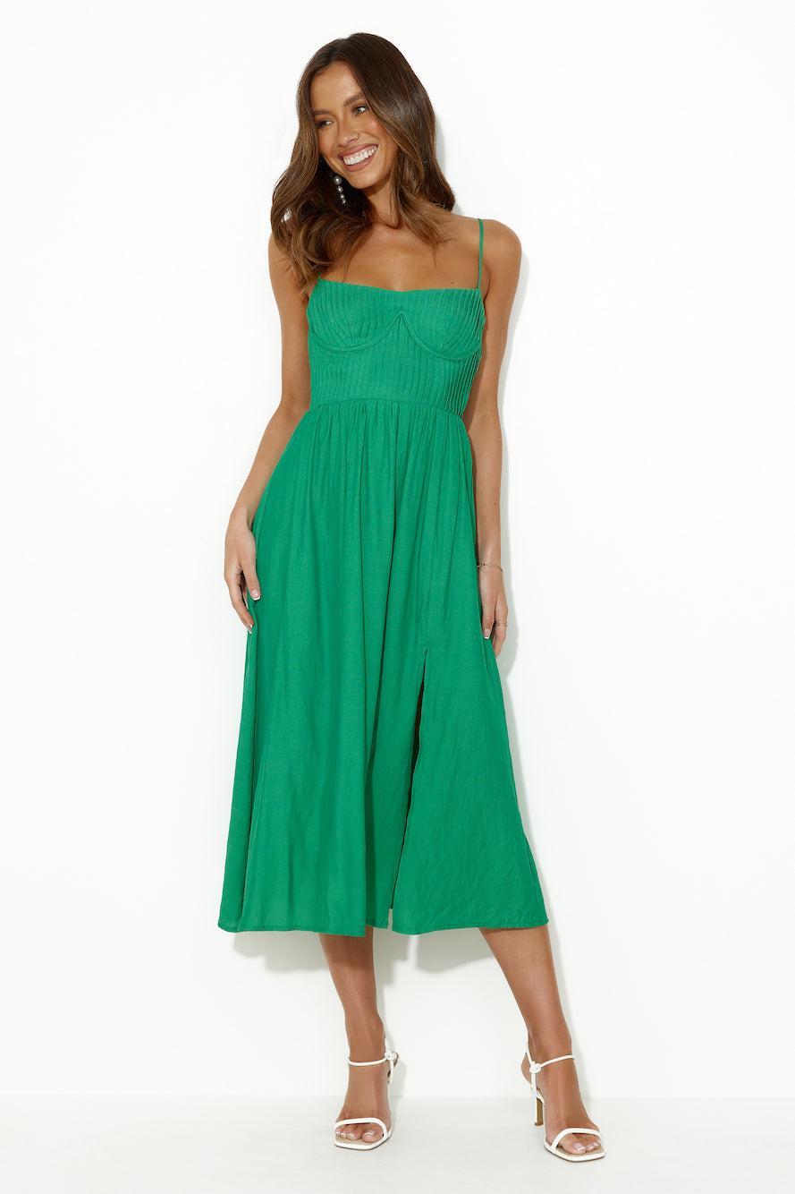 Moody Vibes Midi Dress Green Product Image