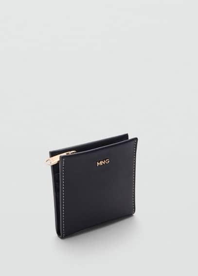 Embossed wallet with logo - Women | MANGO USA Product Image