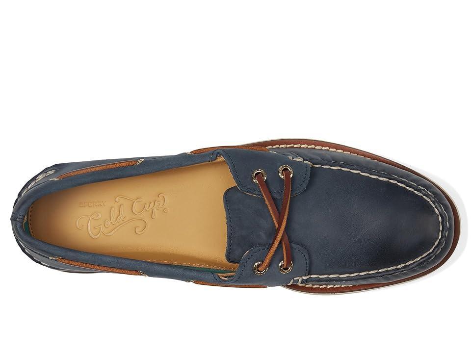 Sperry Mens Gold Leather and Suede Boat Shoes Product Image