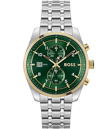 Hugo Boss Mens Skytraveller Quartz Chronograph Stainless Steel Bracelet Watch Product Image