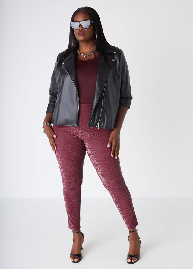 Plus Size Swirl Faux Leather Leggings Ashley Stewart Product Image