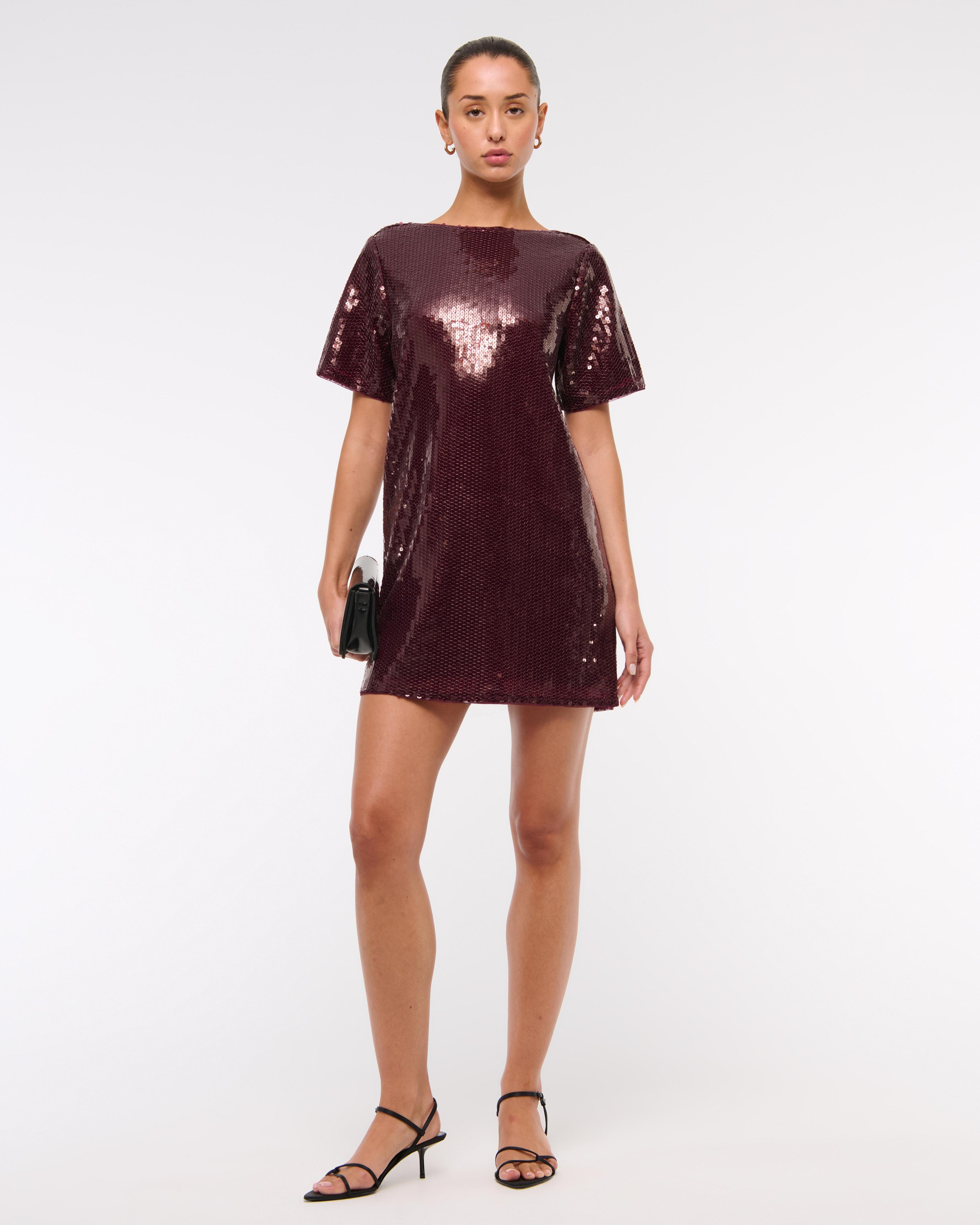 Sequin Tee Shift Mini Dress Product Image