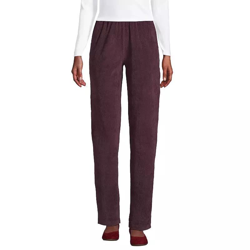 Womens Lands End Sport High Rise Corduroy Pull-On Pants Black Plum Product Image