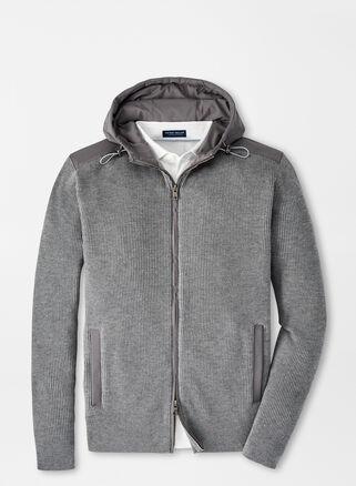 Peter Millar Mens Holdridge Hybrid Full-Zip Cardigan | Color: Gale Grey | Size: M Product Image