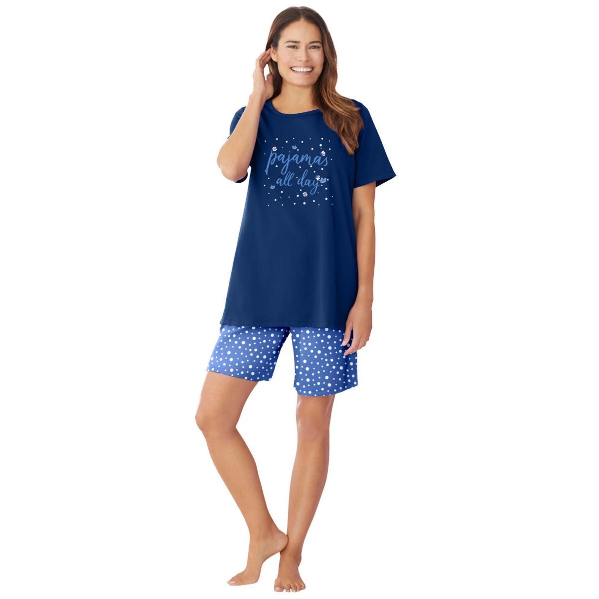 Dreams & Co. Womens Knit Pj Short Set Product Image