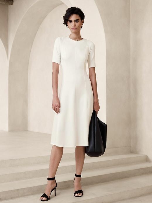 Soft Touch Scuba Seamed Midi Dress Product Image