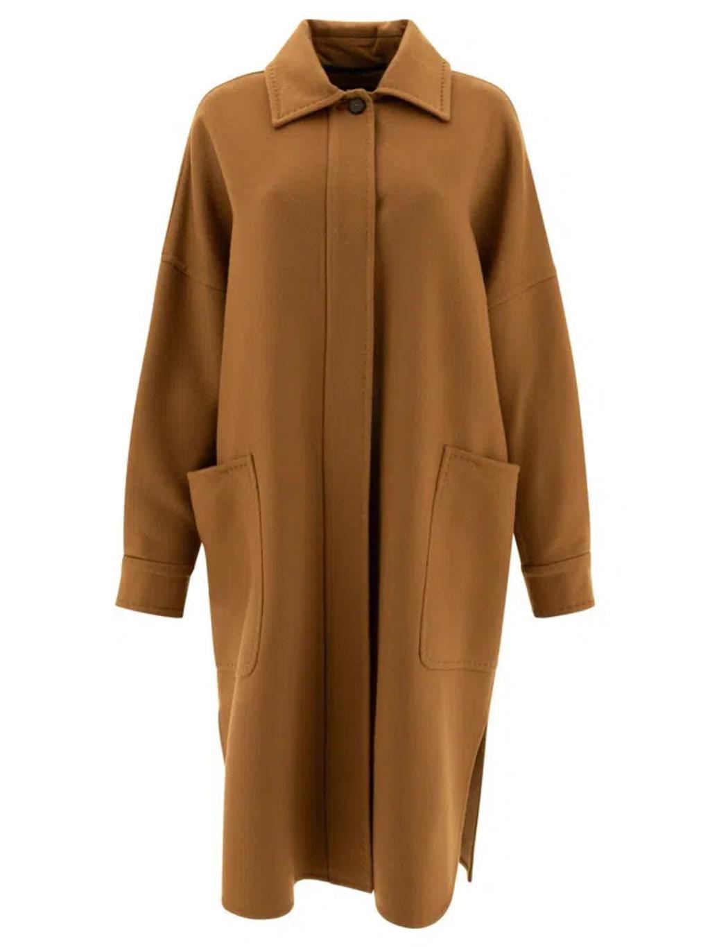 MAX MARA Oversize Coat In Cashmere In Brown product image