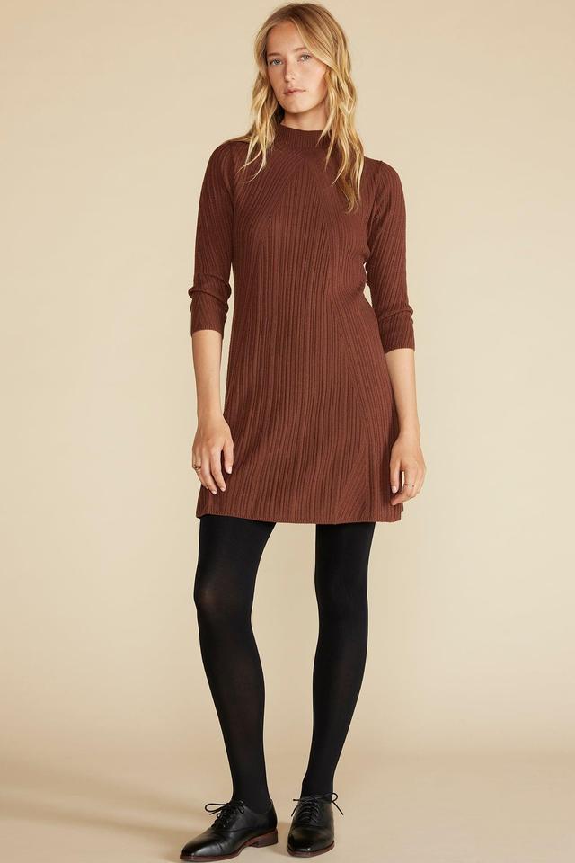 Sidony Mini Sweater Dress - Espresso Brown Product Image