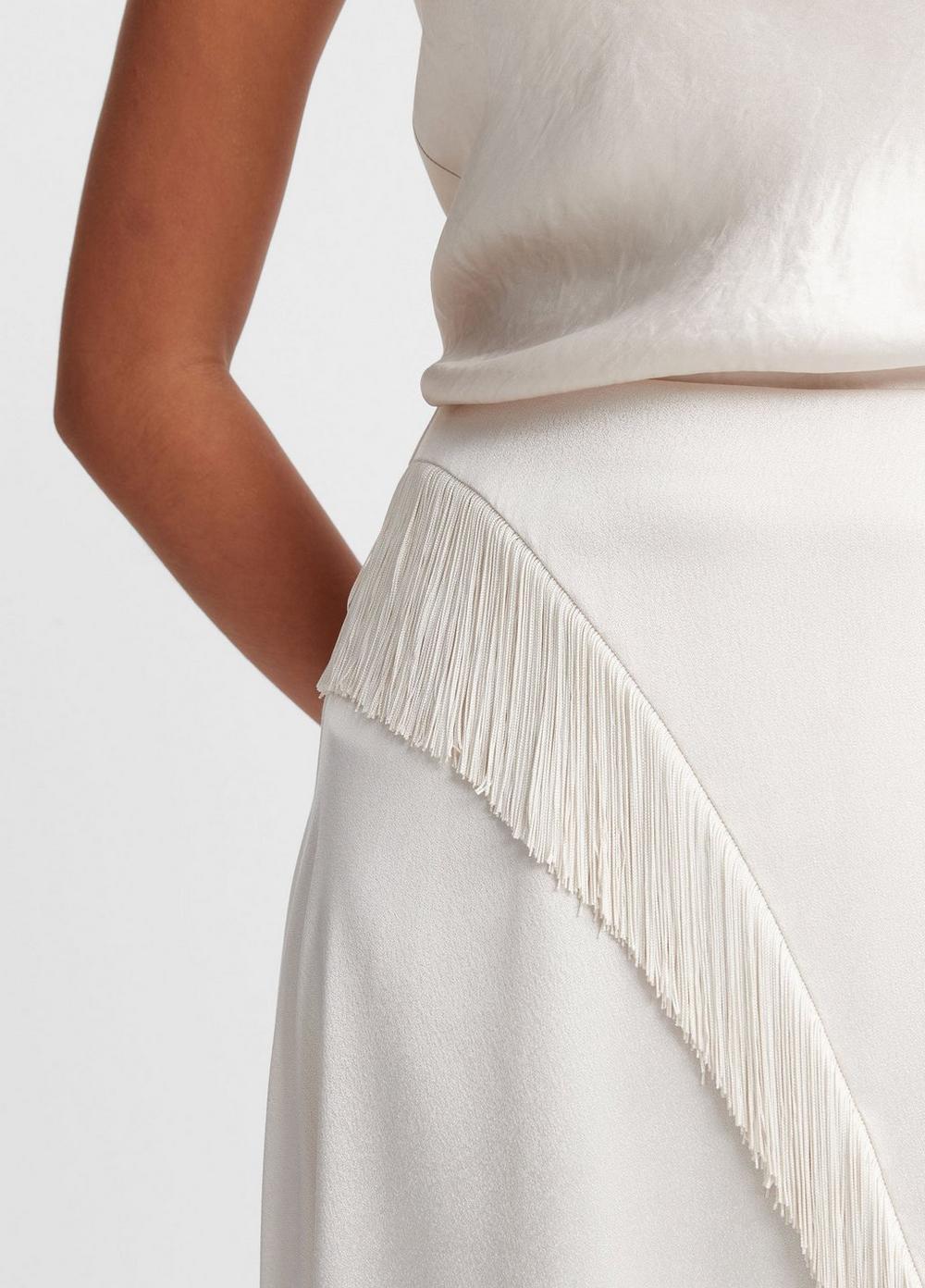 Fringe Draped Asymmetric Skirt Product Image