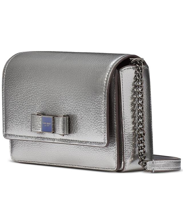 kate spade new york morgan bow embellished metallic leather wallet on a chain Product Image