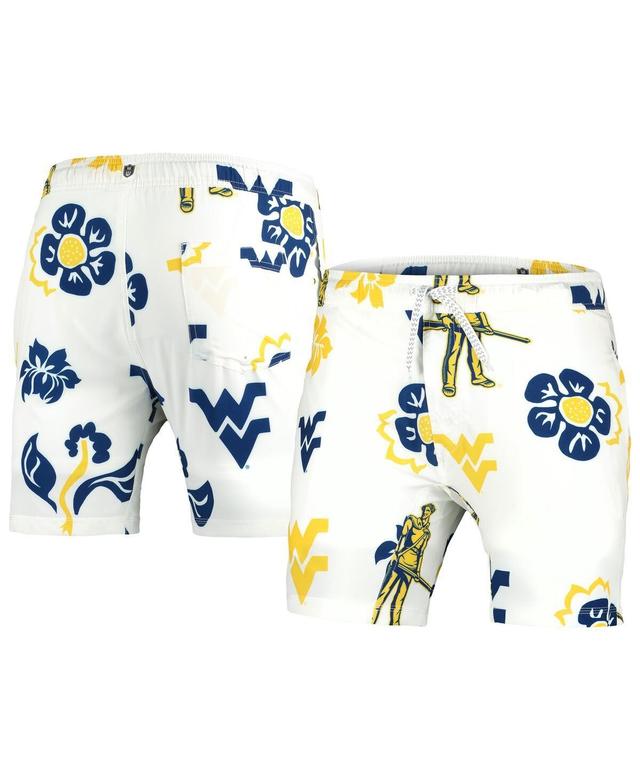 Wes & Willy Mens White West Virginia Mountaineers Vault Tech Swimming Trunks Product Image