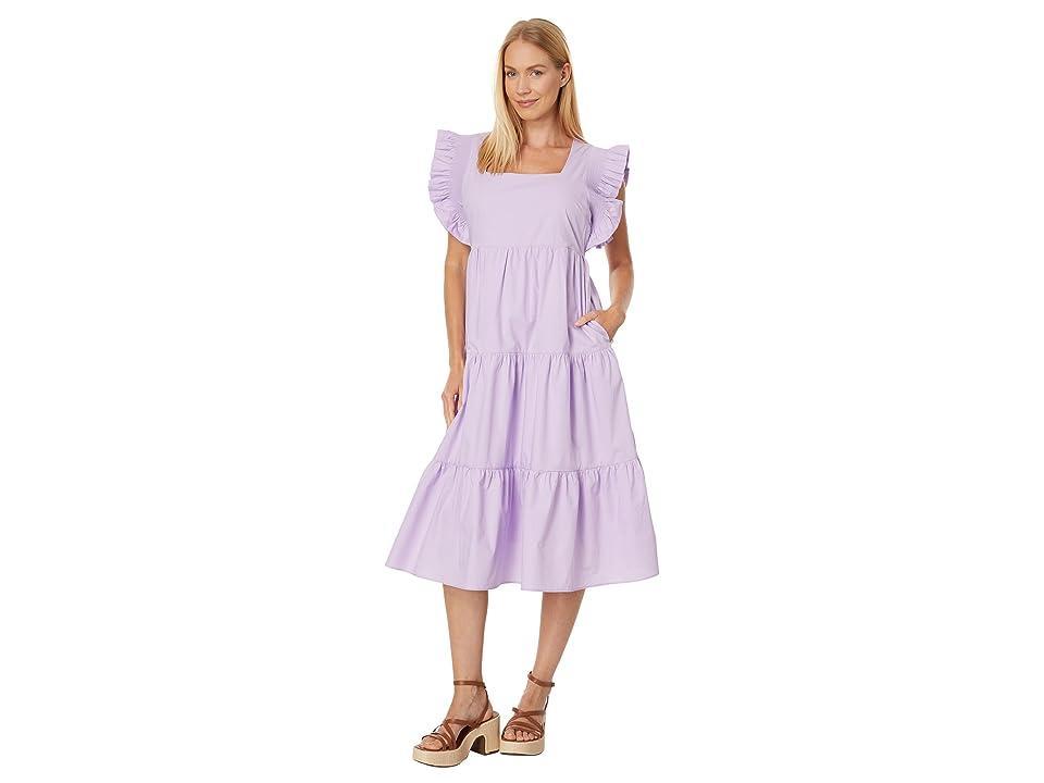 English Factory Ruffled Detail Midi Dress (Lilac) Women's Dress Product Image