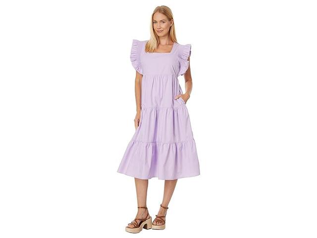 English Factory Ruffled Detail Midi Dress (Lilac) Women's Dress Product Image