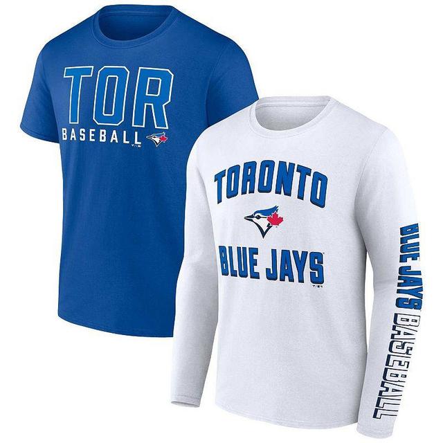 Mens Fanatics Branded Royal/White Toronto Blue Jays Two-Pack Combo T-Shirt Set Product Image