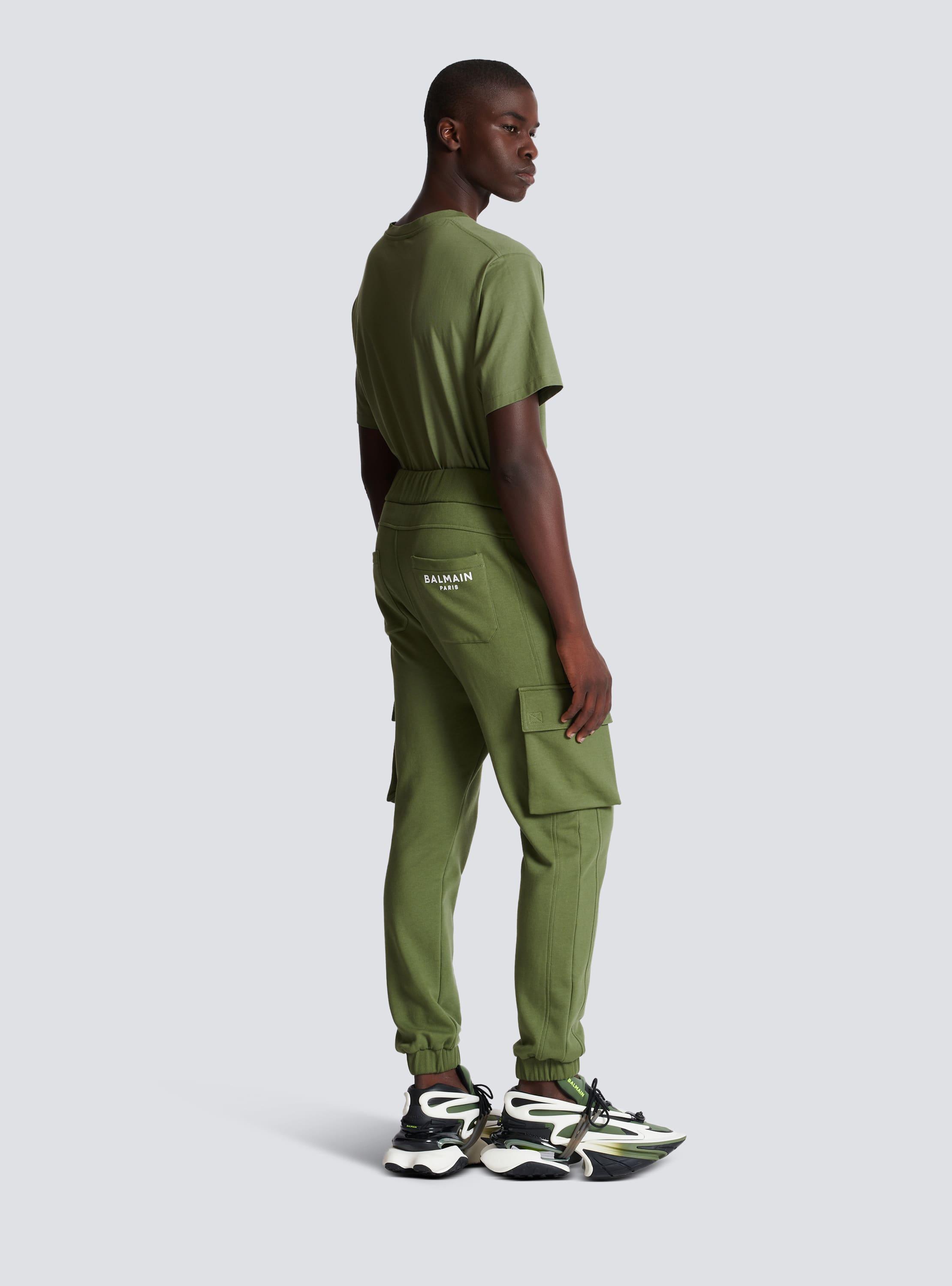 Cargo joggers with Balmain Paris print  Product Image