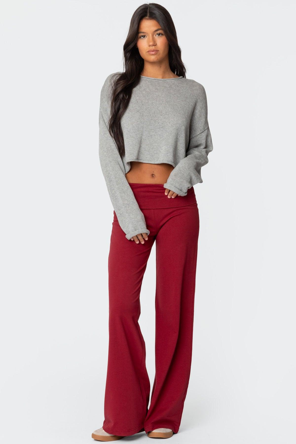 Wide Leg Fold Over Pants Product Image