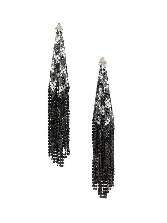 Womens Silvertone Chainmail Earrings Product Image